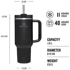 Fekete termosz 1,18 l Quencher H2.O FlowState – Stanley