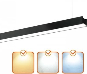 LED mennyezeti (felületre szerelhető/függesztett) lámpa KOLINE LED/40W/230V 3000/4000/6500K 120cm fekete