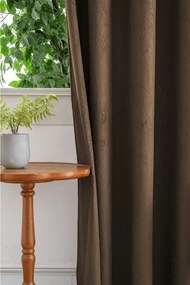 Sötétítő függöny DUNES VELVET 140x250 cm, barna Felfüggesztés: Fém gyűrűk