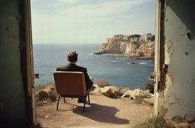 Poszter 91,5x60cm Magányos tengerparti konfrontáció