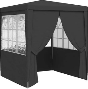 vidaXL antracitszürke rendezvénysátor oldalfalakkal 2,5x2,5 m 90 g/m²