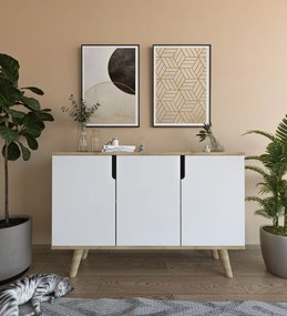 Verona komód, zafír tölgy-fehér, 120 cm