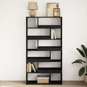 fekete szerelt fa könyvespolc 100 x 33 x 187,5 cm