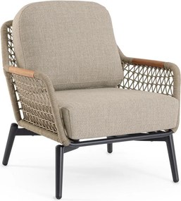 Világosbarna fém kerti fotel Eulero – Bizzotto