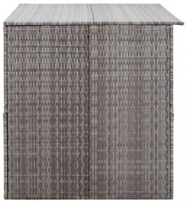 szürke polyrattan kerti tárolóláda 150 x 100 x 100 cm