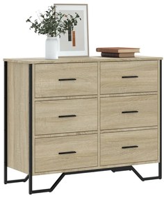 sonoma tölgy színű szerelt fa komód 91 x 35,5 x 74,5 cm