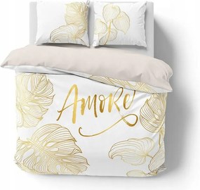 Ágyneműhuzat 220x200 fehér arany Amore Holland Home