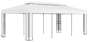 fehér dupla tetős pavilon 3 x 6 m