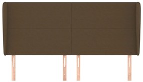 sötétbarna szövet fejtámla szárnyakkal 183x23x118/128 cm