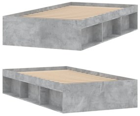 betonszürke ágykeret 90 x 190 cm