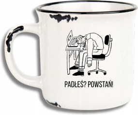 Bögre Fehér Retro Vicces Ajándék Apák Napja Elestél? Kelj Fel!