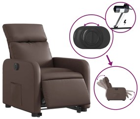 vidaXL elektromos barna műbőr felállást segítő dönthető fotel