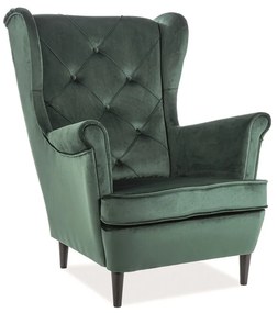 Lady Velvet fotel, zöld / fekete