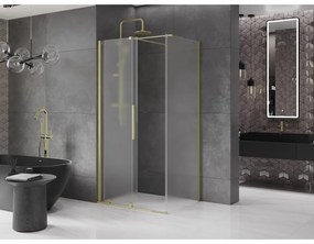 Mexen Velar, tolóajtós zuhanykabin 120 x 70 cm, 8 mm-es matt üveg, arany matt, 871-120-070-31-55