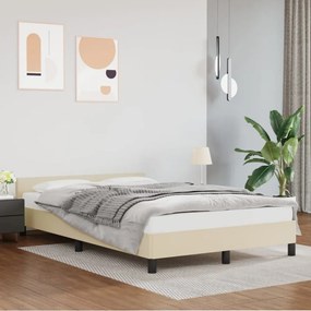 krémszínű ágykeret fejtámlával matrac nélkül 120x200 cm