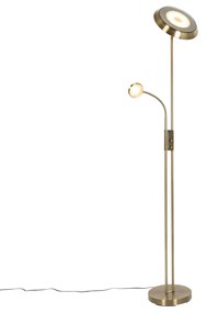 Állólámpa bronz LED-del és dimmerrel, olvasólámpával - Fez