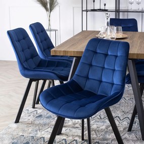 Krzesło RICK Granatowe Welurowe