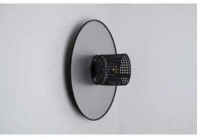 Duolla - Fali lámpa TOKYO RATTAN 1xE27/15W/230V átm. 50 cm ezüst/fekete