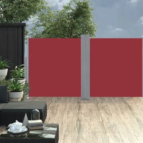 piros behúzható oldalsó napellenző 120 x 600 cm
