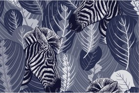 Kép - Kék zebrák (90x60 cm)