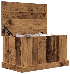 antik fa színű szerelt fa tárolódoboz 70 x 40 x 38 cm