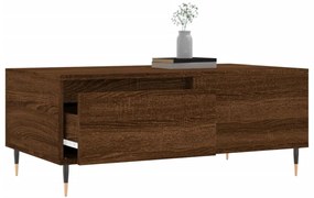 Barna tölgyszínű szerelt fa dohányzóasztal 90x50x36,5 cm