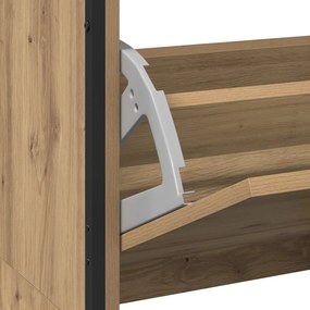 Cipőtartó 4 Tolórekesz Mesterséges tölgy 100x34x112 cm