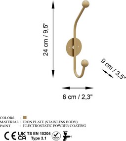 Fém falikampó, 6×9 cm – TR494PYT1168