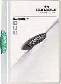 Gyorsfűző, klipes, A4, DURABLE Swingclip® 30, sötétzöld (DB226032)