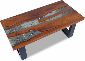 vidaXL 100x50 cm gyantázott tíkfa dohányzóasztal