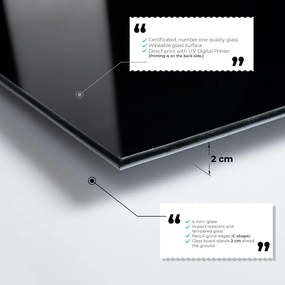 Üveg kép 100x70 cm Dark Marble – Wallity