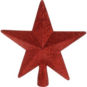 Oliveri karácsonyfa csúcsdísz, csillag, piros, 19 x 5 cm