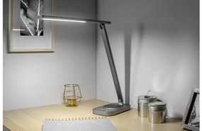 Lámpa Asztali BRESSI 8W, 450lm, AC220-240V, 3-CCT, Wireless töltő, USB, PF>0,5, RA>80, szürke