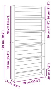 Kert Növényállvány 5-Tier 90x15x180 cm Impregnált Fa Fenyő