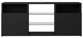 fekete TV-szekrény LED-lámpákkal 120 x 30 x 50 cm