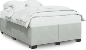 vidaXL világosszürke bársony ágykeret matrac nélkül 140 x 190 cm