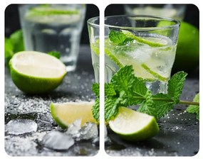 Edzett üveg tűzhely fedőlap szett 2 db-os 30x52 cm Mojitos – Wenko