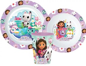 Gabi babaháza Wonderland étkészlet, micro műanyag szett, pohárral 260 ml