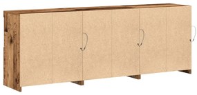 Oldaltálca LED világítással Régi fa 181,5x37x67 cm Mérnöki fa