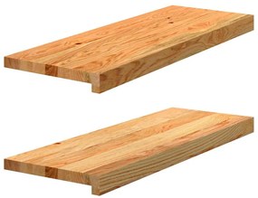 2 db tömör tölgyfa világosbarna lépcsőfokok 70x25x2 cm