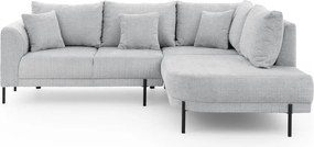 Világosszürke zsenília sarokkanapé (jobb oldali-L alakú) Mauris – Ropez