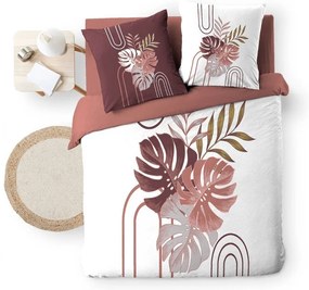 Fehér-rózsaszín kétszemélyes-hosszabbított pamut ágyneműhuzat 240x220 cm Astria – douceur d'intérieur