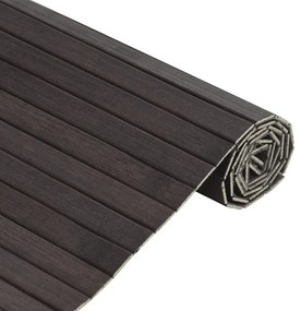 négyszögletű sötétbarna bambusz szőnyeg 100 x 200 cm