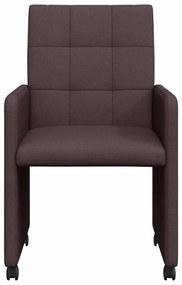 Kerekes Étkező Székek 2 pcs sötétbarna 58 x 65 x 94 cm szövet