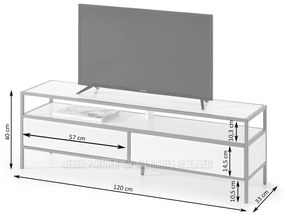 TV asztal/szekrény Soren Rtv (fehér fa + arany). 1111726