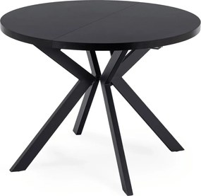 Bővíthető Étkezőasztal Fekete Színben. LUKAS 100-250 cm