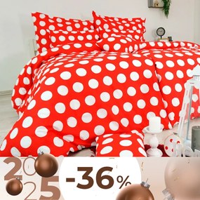 EMI Dots piros ágyneműhuzat: Standard egyszemélyes szett 1x (200x140) + 1x (90x70) cm