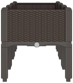 vidaXL barna PP rácsos kerti ültetőláda 120 x 40 x 42 cm