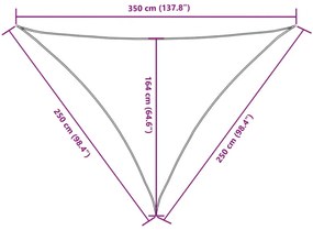 kék háromszögű oxford-szövet napvitorla 2,5 x 2,5 x 3,5 m