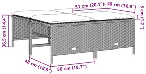 4 db világosszürke polyrattan kerti szék párnákkal